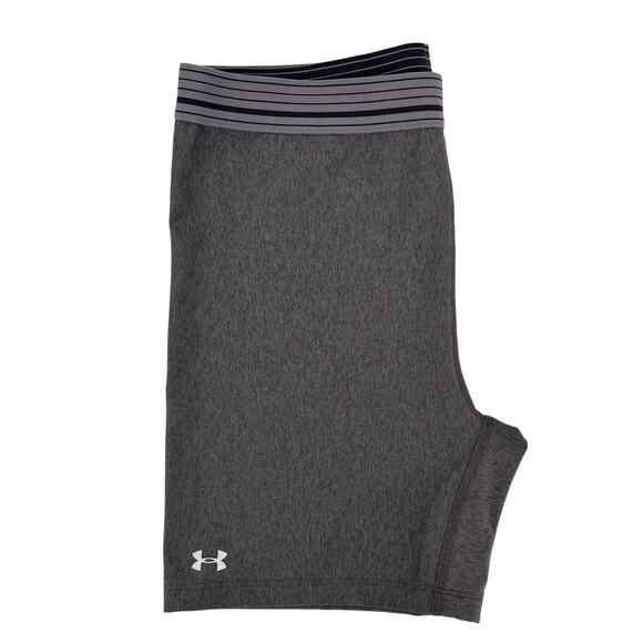 NEW Under Armour Women's HeatGear Middy Compression Shorts NWT Large Gray NWT‎ - Picture 4 of 9